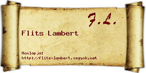 Flits Lambert névjegykártya